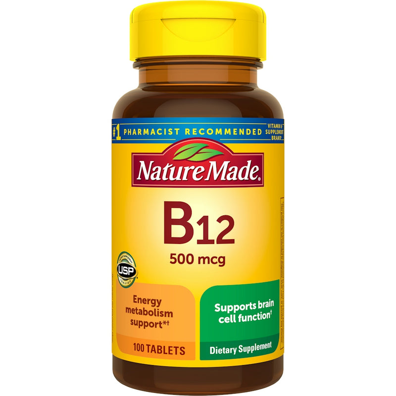 Nature Made Nature Made® Vitamin B12 500 mcg – Energy Metabolism Support (100-200 Tablets) Vitamins & Supplements