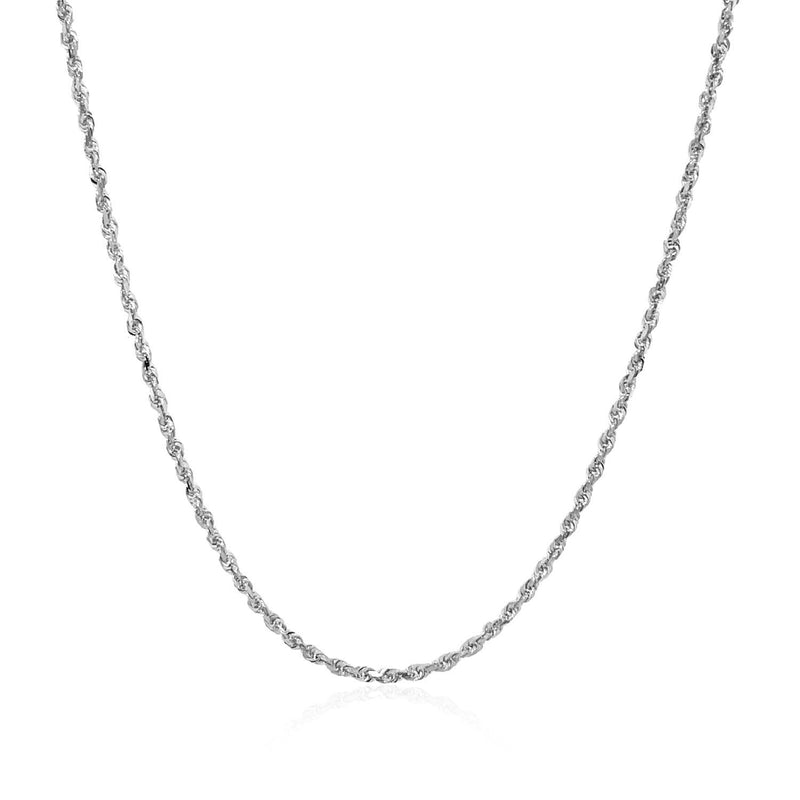 Bids.com 10k White Gold Solid Diamond Cut Rope Chain 1.4mm Necklaces