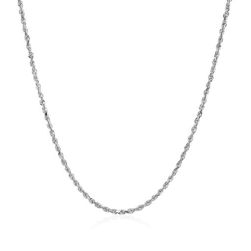 Bids.com 10k White Gold Solid Diamond Cut Rope Chain 1.4mm Necklaces