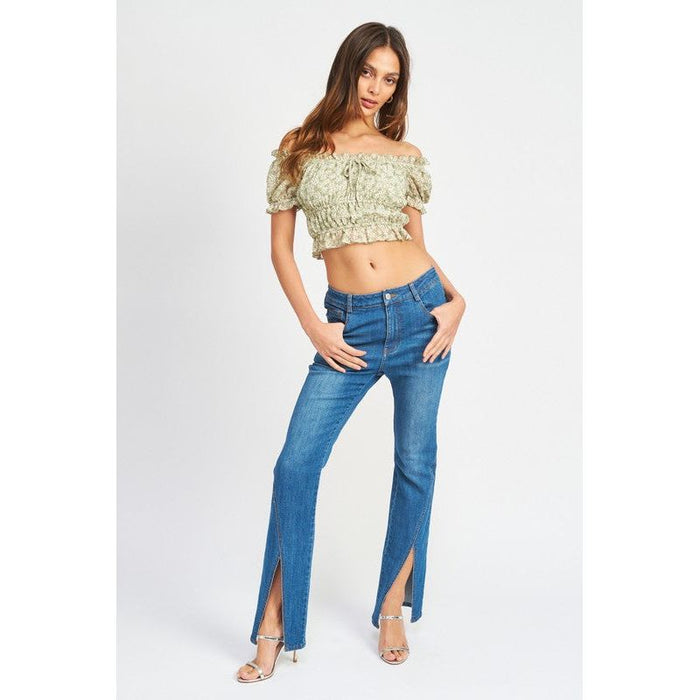 Flared Jeans With Slits