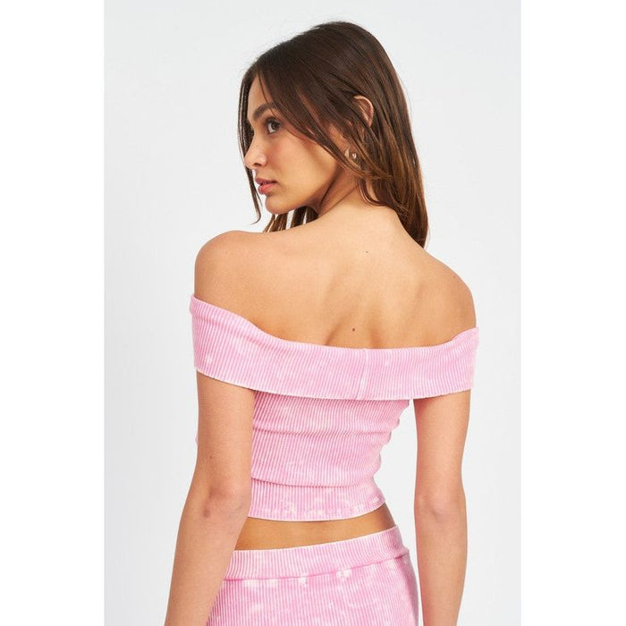 Garment Dye Strapless Crop Top