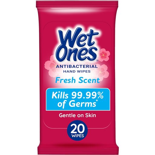 Wet Ones Wet Ones Antibacterial Hand Wipes Travel Pack, Fresh Scent, 20ct Bath & Body Firebrick
