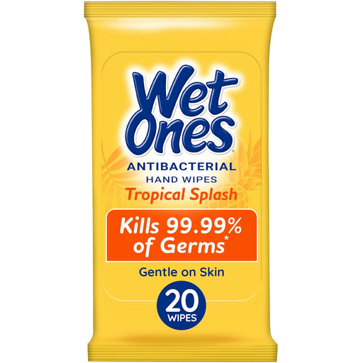Wet Ones Wet Ones Antibacterial Hand Wipes Travel Pack - Tropical Splash - 20ct Hand Sanitizers & Wipes Goldenrod