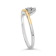 Bids.com 14K Yellow Gold Plated Sterling Silver 1/10 Cttw Diamond Arc Ring Rings