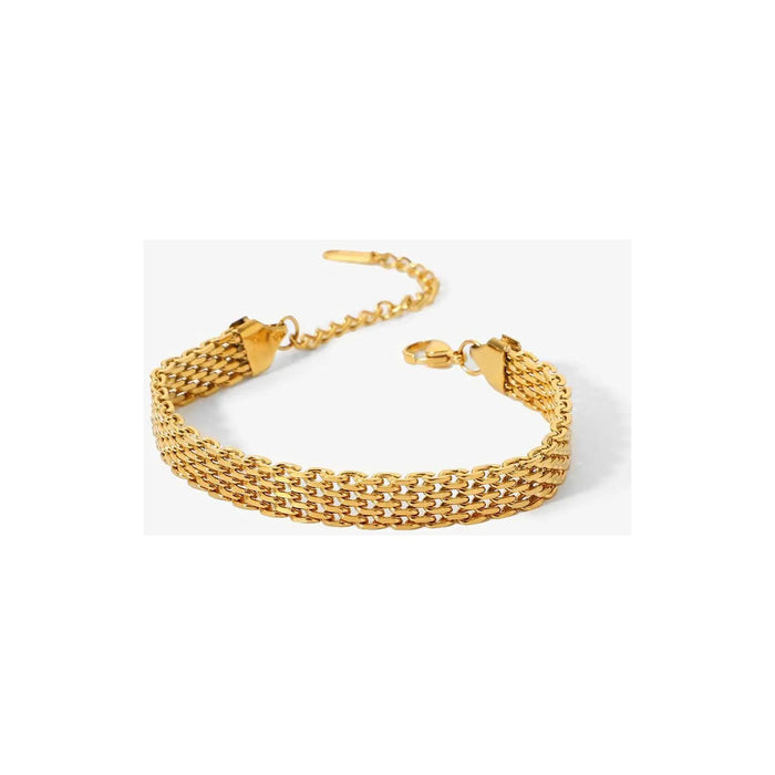 18K Gold-Plated Stainless Steel Wide Chain Bracelet