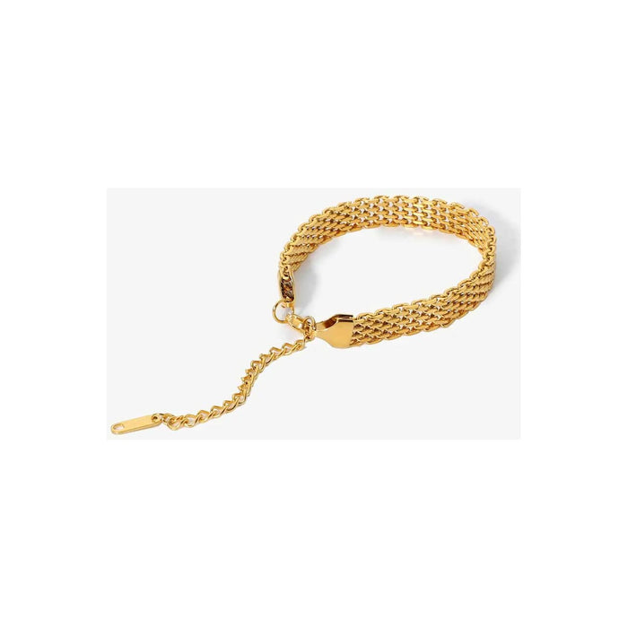 18K Gold-Plated Stainless Steel Wide Chain Bracelet