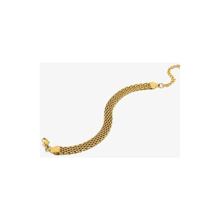 18K Gold-Plated Stainless Steel Wide Chain Bracelet