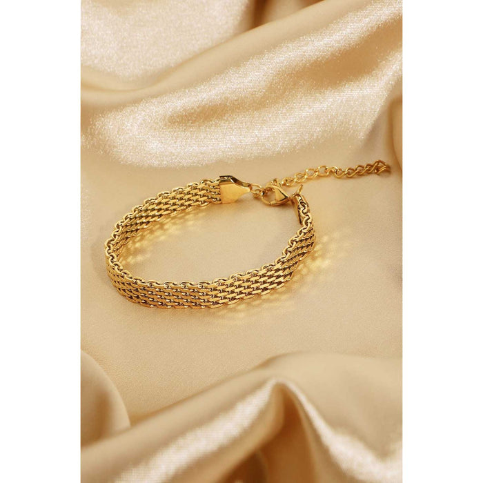 18K Gold-Plated Stainless Steel Wide Chain Bracelet