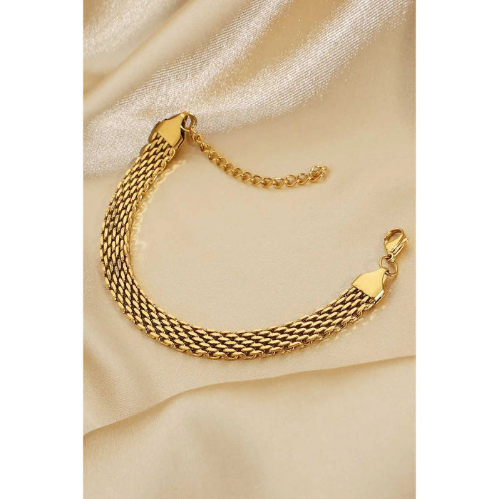 18K Gold-Plated Stainless Steel Wide Chain Bracelet