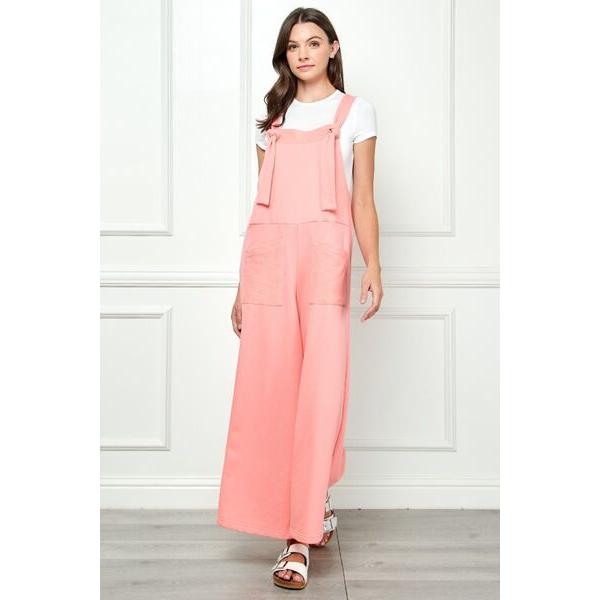 Veveret Wide Strap French Terry Overalls