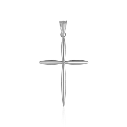Bids.com 14k White Gold Rounded and Pointed Cross Pendant Pendants