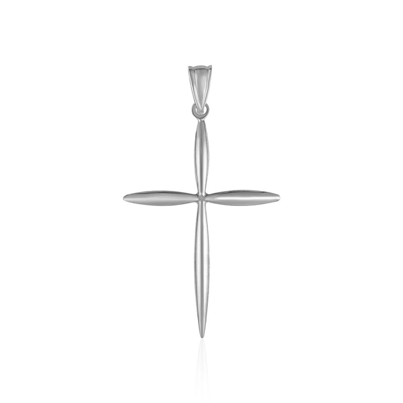 Bids.com 14k White Gold Rounded and Pointed Cross Pendant Pendants