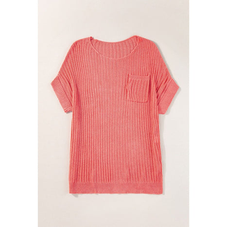 Round Neck Half Sleeve Knit Top