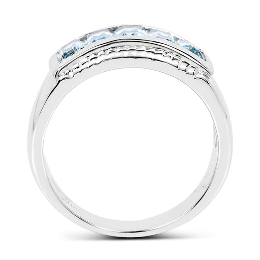 Bids.com 1.75 Carat Genuine Blue Topaz .925 Sterling Silver Ring Rings