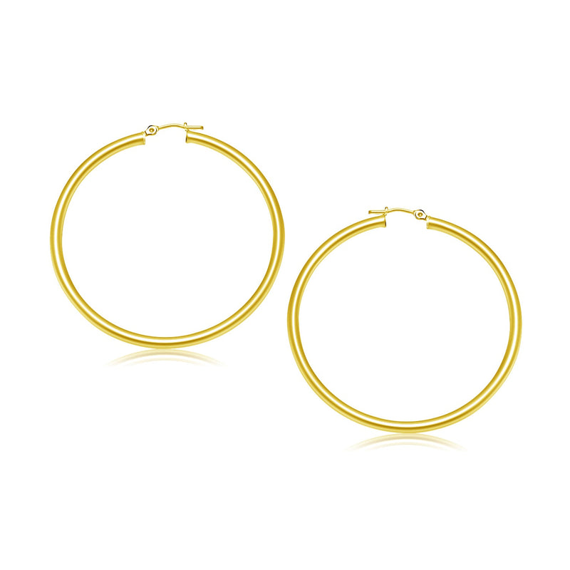Bids.com 14k Yellow Gold Polished Hoop Earrings (3x30mm) Earrings