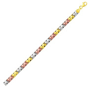 Bids.com 14k Tri-Color Gold Weave Design Bracelet Bracelets
