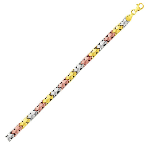 Bids.com 14k Tri-Color Gold Weave Design Bracelet Bracelets