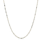 Bids.com 14k White Gold Diamond-Cut Alternating Bead Chain 1.5mm Necklaces