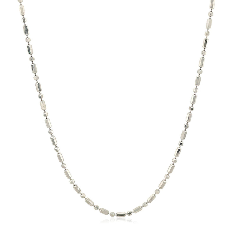 Bids.com 14k White Gold Diamond-Cut Alternating Bead Chain 1.5mm Necklaces