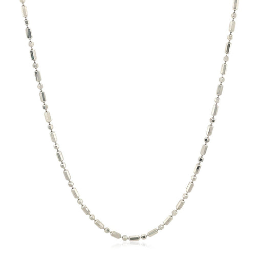 Bids.com 14k White Gold Diamond-Cut Alternating Bead Chain 1.5mm Necklaces