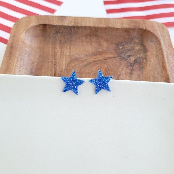 Spiffy & Splendid Liberty Star Studs - Blue