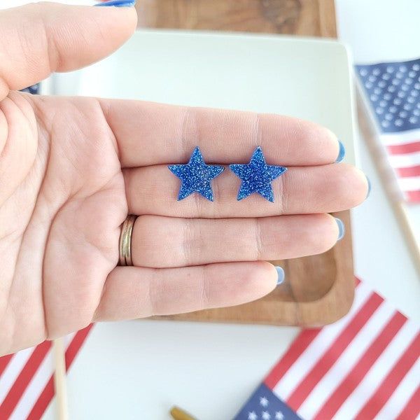 Spiffy & Splendid Liberty Star Studs - Blue