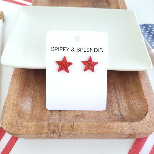 Liberty Star Studs - Red