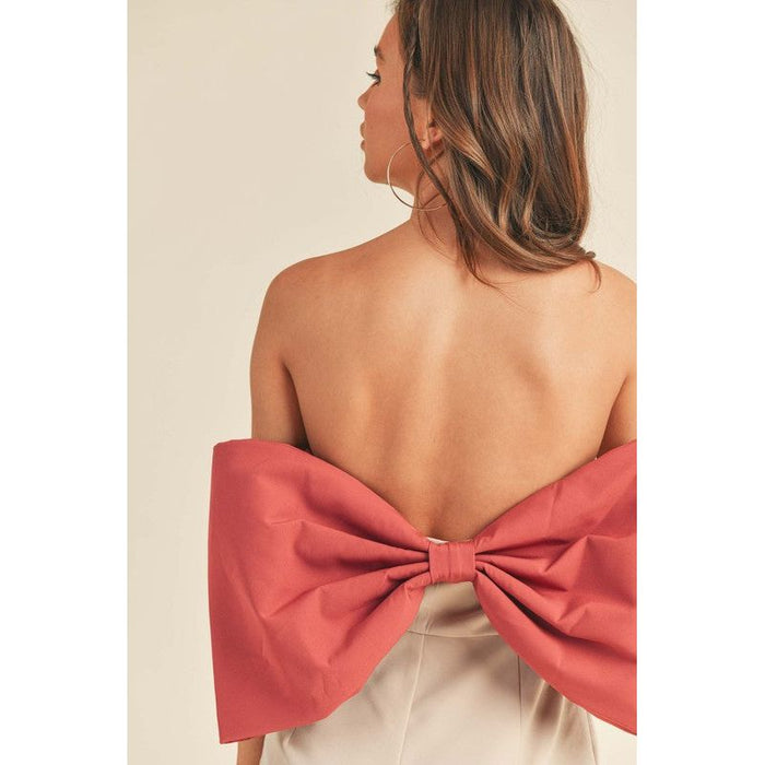 Bow Back Tube Romper