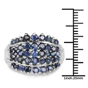 Bids.com 2.70 Carat Genuine Blue Sapphire .925 Sterling Silver Ring Rings