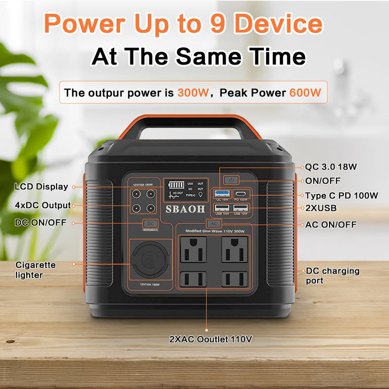 SmartPursue™ 296Wh Portable Solar Power Station Power Supply