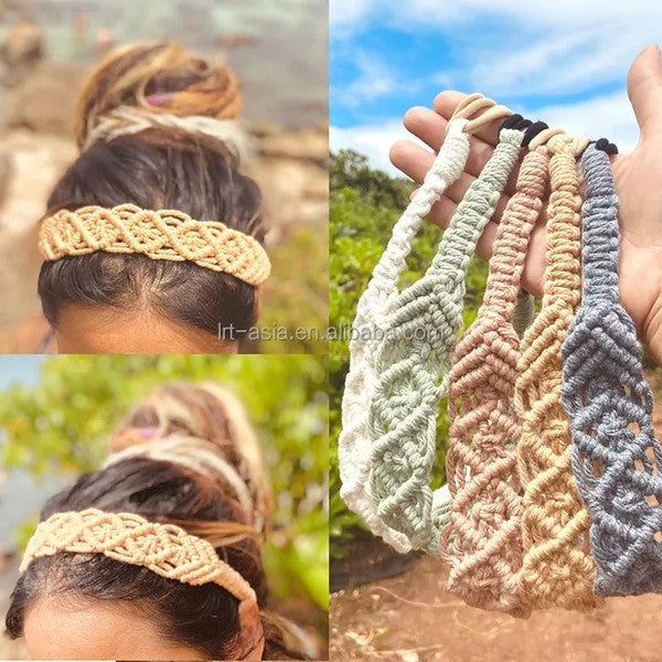 New Colors Boho Crochet Elastic Head Wrap