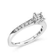 Bids.com 14K White Gold Diamond 1/2 Cttw Princess Cut Diamond Engagement Ring (G-H Color, VS2-SI1 Clarity) - Size 7 Rings