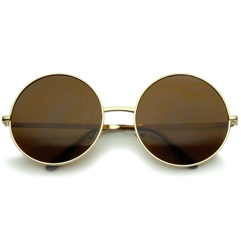 zeroUV Oversize Vintage Inspired Metal Round Circle Sunglasses 8370 Sunglasses