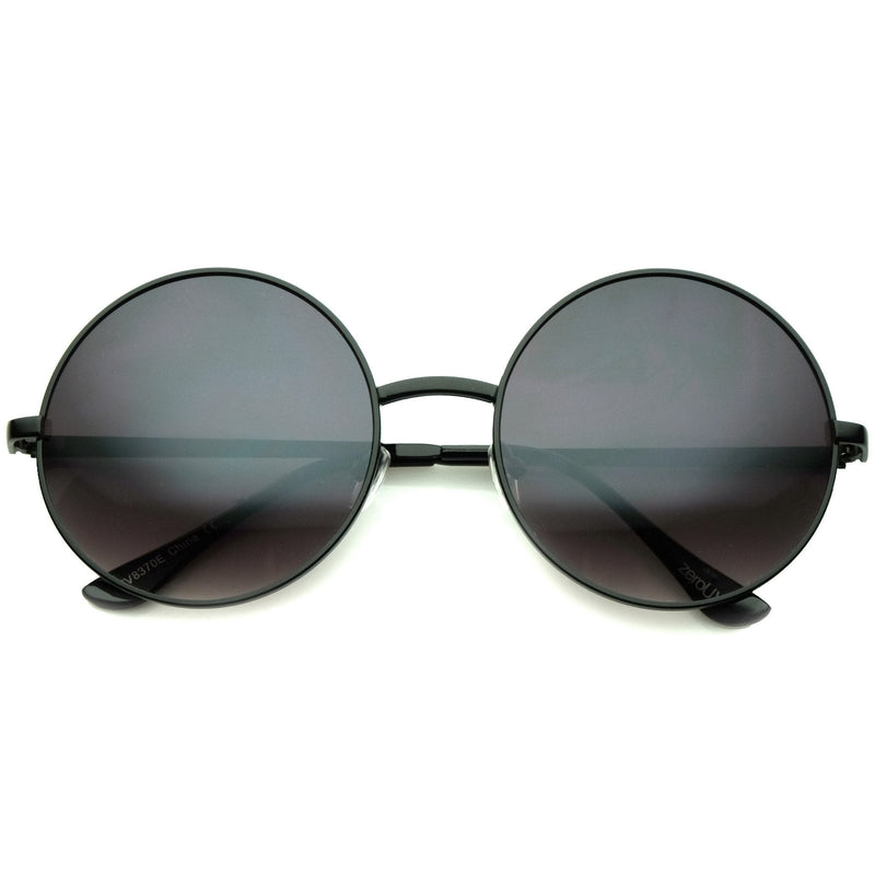 zeroUV Oversize Vintage Inspired Metal Round Circle Sunglasses 8370 Sunglasses