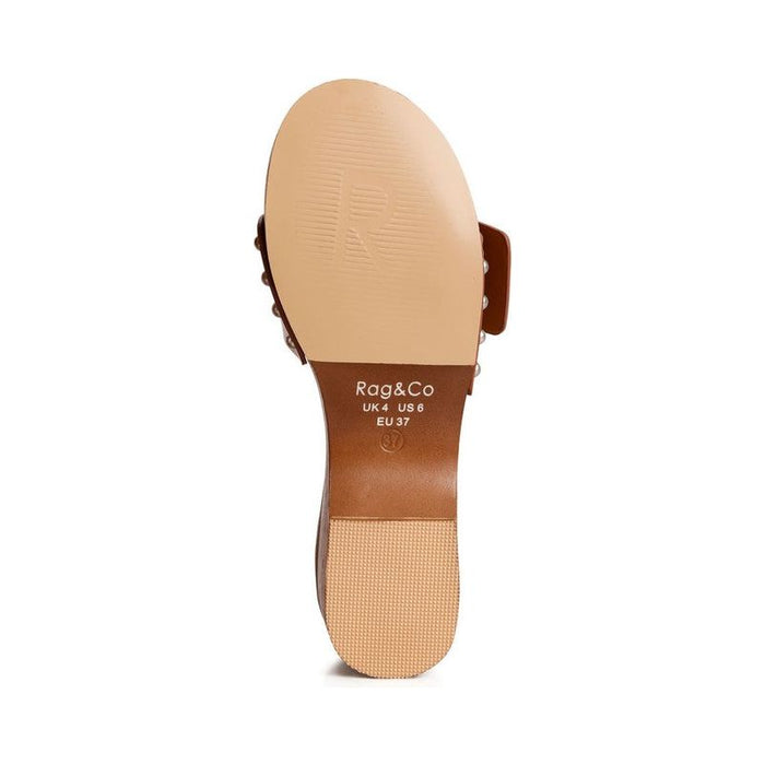 Mindy Buckle Strap Leather Slip Ons