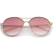 zeroUV Oversize Thin Metal Flat Gradient Flat Lens Sunglasses A845 Sunglasses
