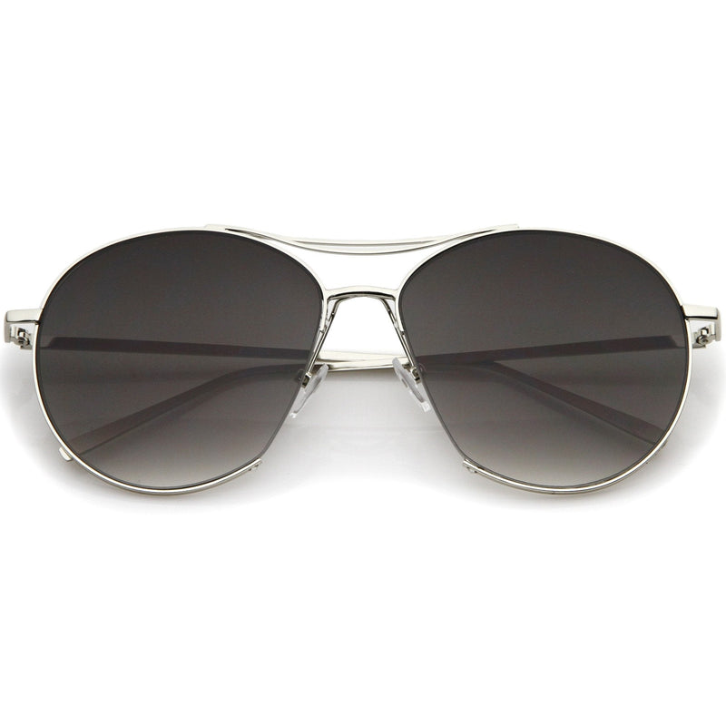 zeroUV Oversize Thin Metal Flat Gradient Flat Lens Sunglasses A845 Sunglasses