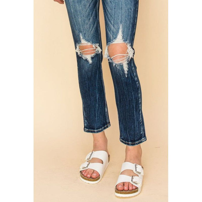 At1046cgd High Rise Stretch Ankle Cigarette Jeans