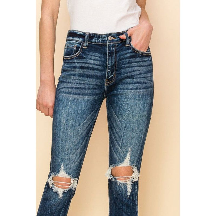 At1046cgd High Rise Stretch Ankle Cigarette Jeans