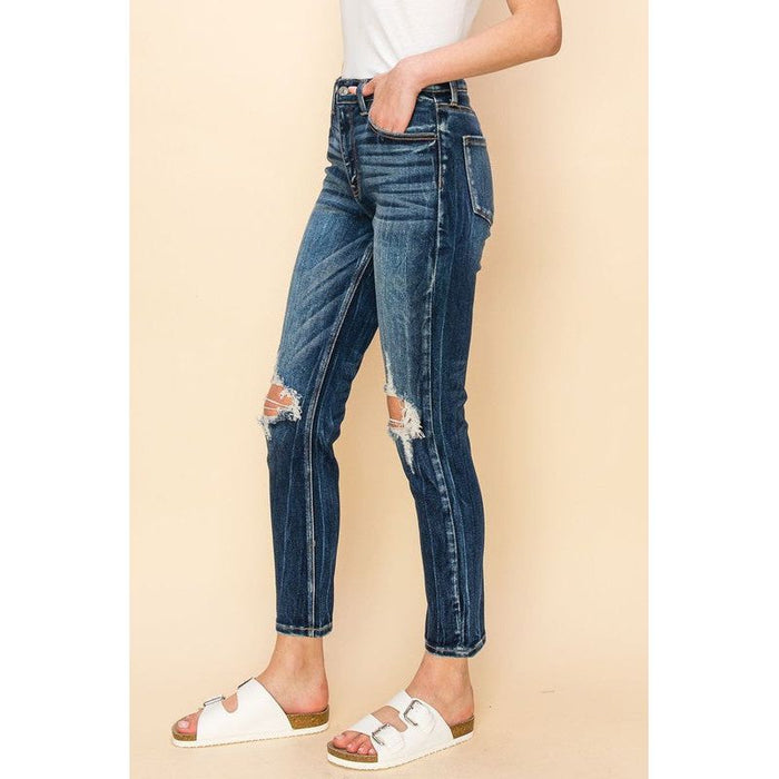 At1046cgd High Rise Stretch Ankle Cigarette Jeans