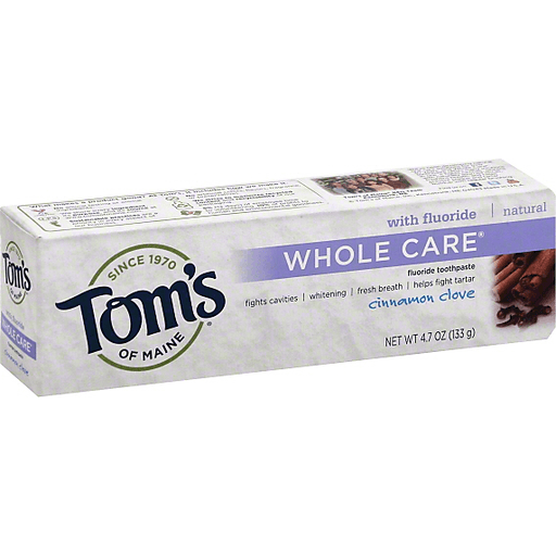 Tom's of Maine Tom's of Maine Whole Care Natural Fluoride Toothpaste, Cinnamon Clove - 4.7 Oz Toothpaste