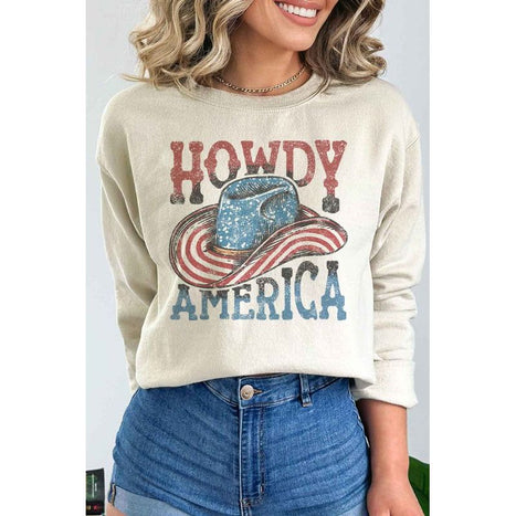 HOWDY AMERICA USA PLUS SIZE SWEATSHIRT