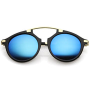 zeroUV Arched Marble Pattern P3 Mirrored Lens Round Sunglasses A218 Sunglasses