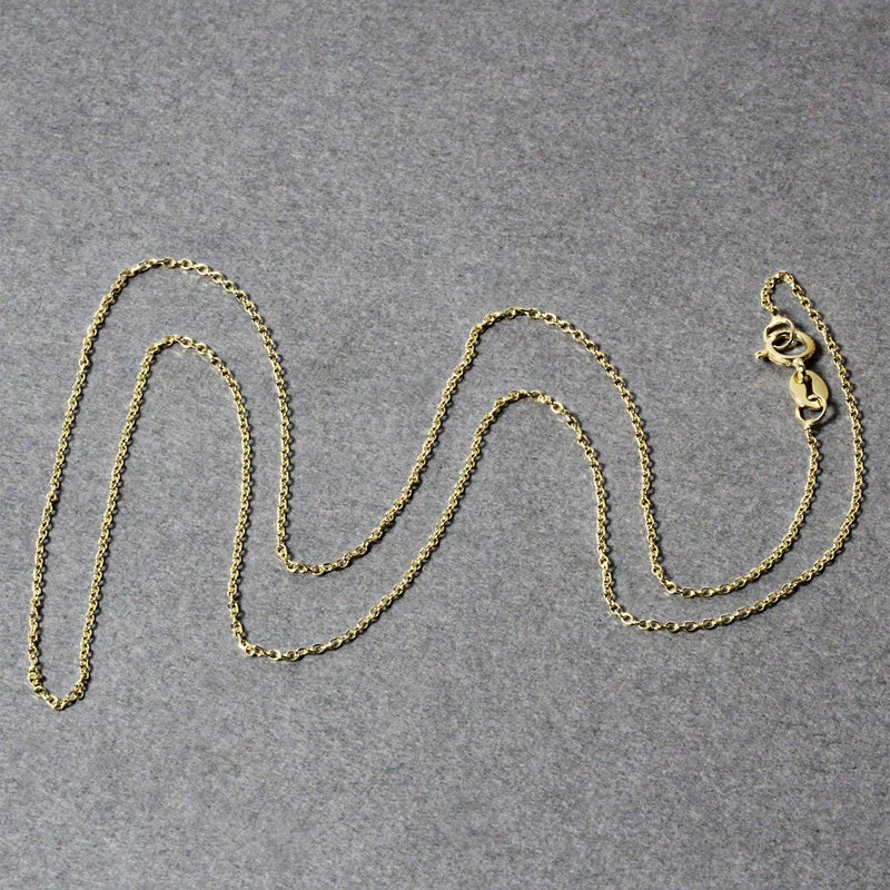 Bids.com 14k Yellow Gold Diamond Cut Cable Link Chain 0.8mm Necklaces