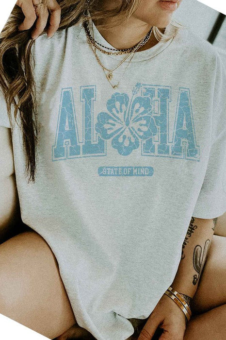 ALOHA STATE OF MIND HAWAII GRAPHIC PLUS SIZE TEE