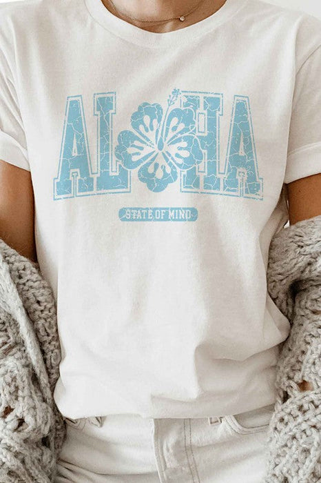 ALOHA STATE OF MIND HAWAII GRAPHIC PLUS SIZE TEE