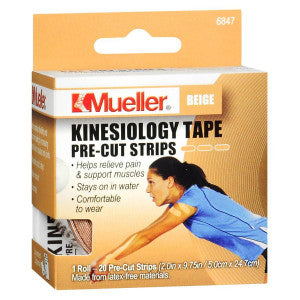 Mueller Mueller Kinesiology Tape Pre-Cut Strips Beige Health & Beauty