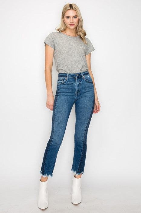 PLUS SIZE - HIGH RISE SLIM STRAIGHT JEANS