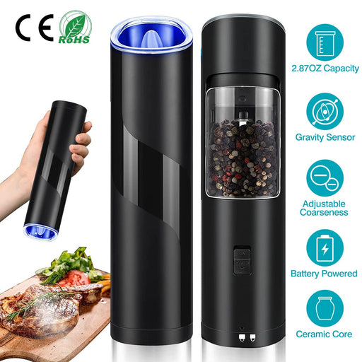 SmartPursue™ Electric Salt & Pepper Grinder – Gravity Sensor with LED Electric Salt Grinder
