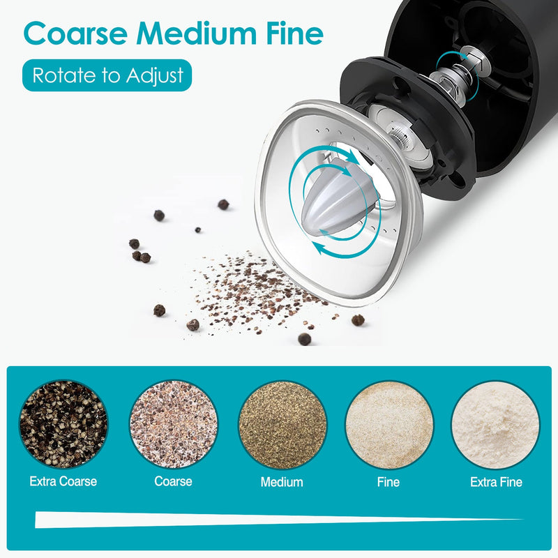 SmartPursue™ Electric Salt & Pepper Grinder – Gravity Sensor with LED Electric Salt Grinder